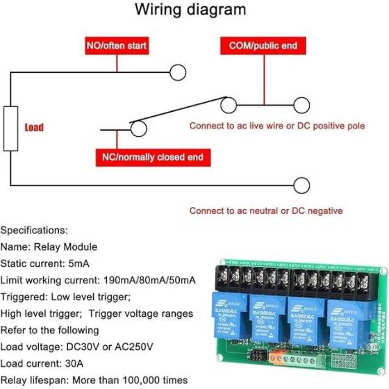 Optocoupler İzolasyonlu 4 Kanallı Röle Modülü 30A 24V Yüksek Ve Düşük Tetikleyiciyi Destekler - 3