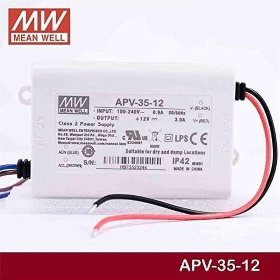 Orijinal Tayvan MEAN WELL APV-35-12 Su Geçirmez Güç Kaynağı - 3