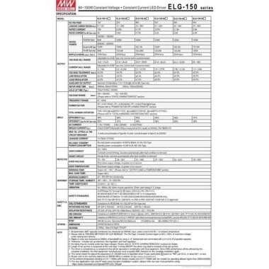 Orijinal Tayvan MEAN WELL ELG-150-12A-3Y Su Geçirmez Güç Kaynağı - 2