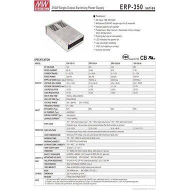 Orijinal Tayvan MEAN WELL ERP-350-12 Su Geçirmez Güç Kaynağı - 2