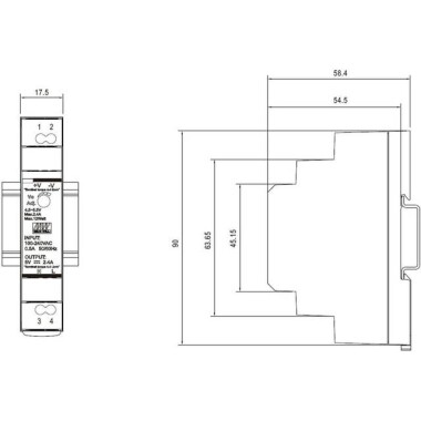 Orijinal Tayvan MEAN WELL HDR-15-48 Ray Tipi Güç Kaynağı - 2