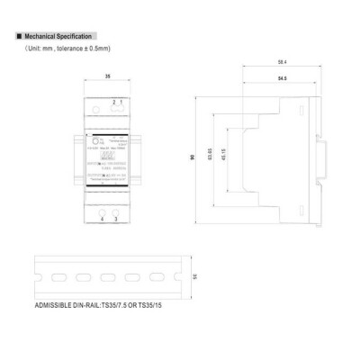 Orijinal Tayvan MEAN WELL HDR-30-15 Ray Tipi Güç Kaynağı - 5