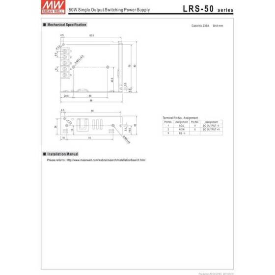 Orijinal Tayvan MEAN WELL LRS-50-12 Güç Kaynağı - 3