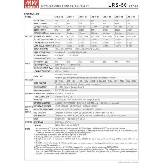 Orijinal Tayvan MEAN WELL LRS-50-15 Güç Kaynağı - 2