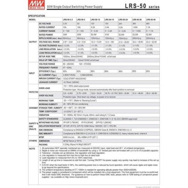 Orijinal Tayvan MEAN WELL LRS-50-36 Güç Kaynağı - 3