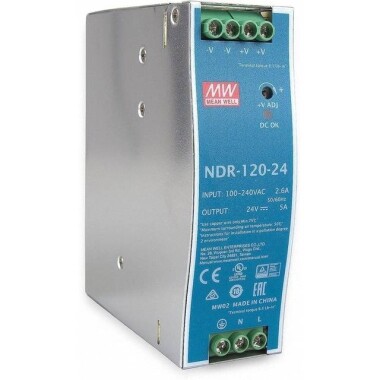 Orijinal Tayvan MEAN WELL NDR-120-24 Raylı Güç Kaynağı - 1