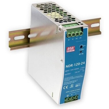Orijinal Tayvan MEAN WELL NDR-120-24 Raylı Güç Kaynağı - 5