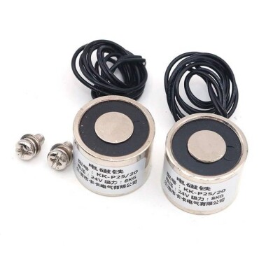 P25/20 24V DC Elektromıknatıs - 8 kg Tutma Kuvveti - 3