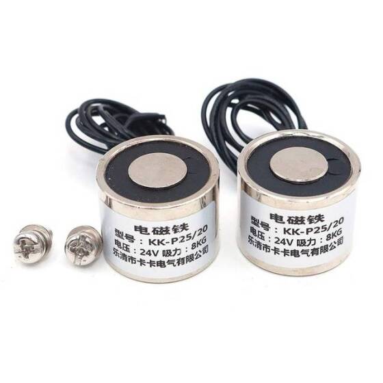 P25/20 24V DC Elektromıknatıs - 8 kg Tutma Kuvveti - 4