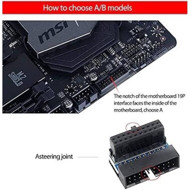 PH19A USB 3.0 19P20P Adaptör Siyah Mavi - 2