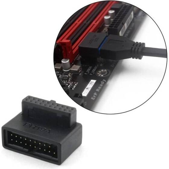 PH19A USB 3.0 19P20P Adaptör Siyah - 5