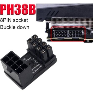 PH38B ATX 8 Pin Adaptör ATX 8 Pin Dişi 8 Pin Erkek 180 Derece Açılı Adaptör - 3