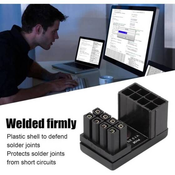 PH38B ATX 8 Pin Adaptör ATX 8 Pin Dişi 8 Pin Erkek 180 Derece Açılı Adaptör - 4