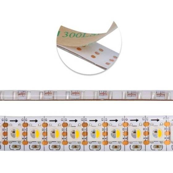 Plastik Kapaklı 5V SK6812 RGBWW 5050 Siyah SMD LED Şerit 30 LED/Metre Esnek 5 Metrelik Makara IP67 - 5
