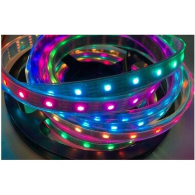Plastik Kapaklı 5V SK9822 APA102C RGB5050 Siyah SMD LED Şerit 60 LED/Metre Esnek 5 Metrelik Makara IP67 - 2