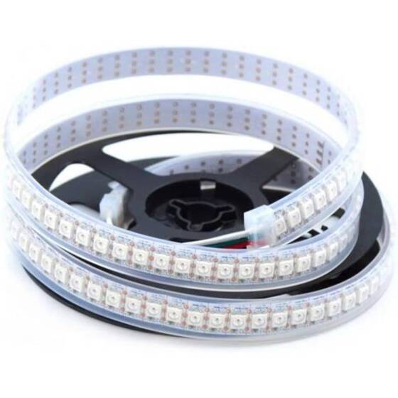 Plastik Kapaklı 5V WS2812B RGB5050 Beyaz Esnek 1M SMD LED Şerit 100 LED/Metre IP67 - 2