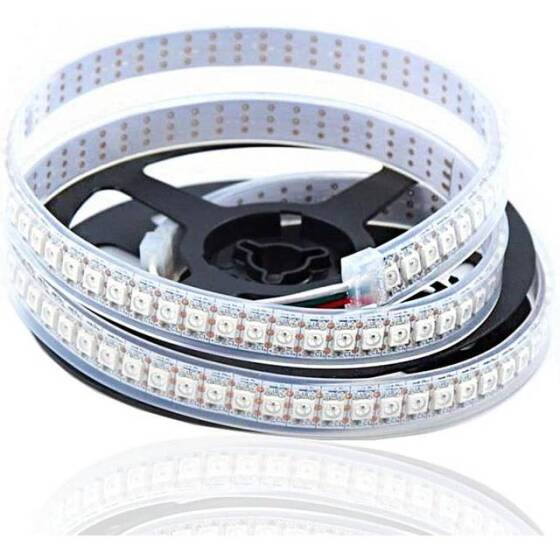 Plastik Kapaklı 5V WS2812B RGB5050 Beyaz Esnek 1M SMD LED Şerit 96 LED/Metre IP67 - 1