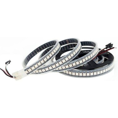 Plastik Kapaklı 5V WS2812B RGB5050 Siyah Esnek 1M SMD LED Şerit 96 LED/Metre IP67 - 1