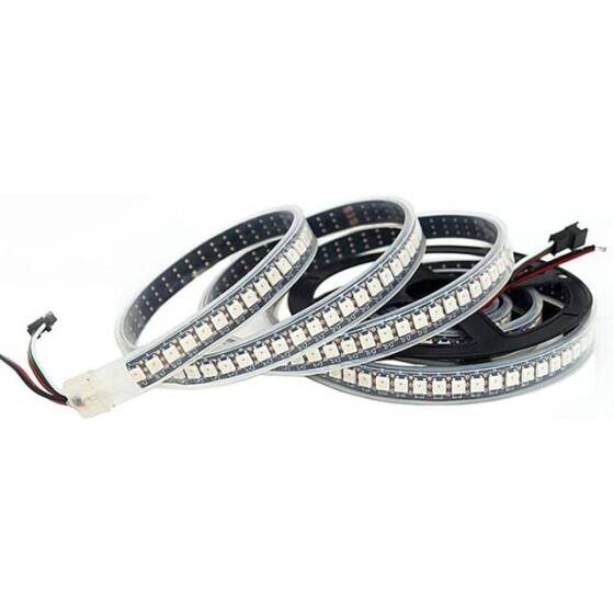 Plastik Kapaklı 5V WS2812B RGB5050 Siyah Esnek 1M SMD LED Şerit 96 LED/Metre IP67 - 1