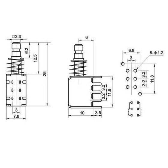 PS-22F03A2 6 Pinli Anahtarlı Buton - 3