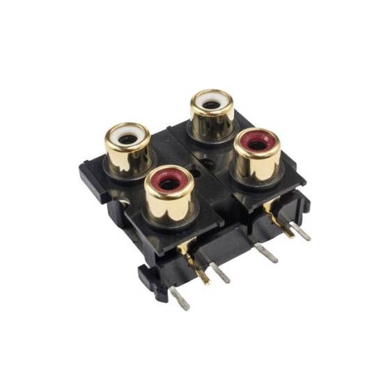 RC14 3.5mm İkili Stereo RCA Jack Dişi - PCB Tip - 1