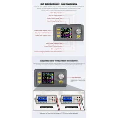 RD DPS3003 Sabit Gerilim Akım Adım Aşağı Programlanabilir Güç Kaynağı Modülü Buck Gerilim Dönüştürücü Renkli LCD Voltmetre - 6