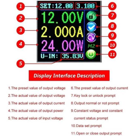 RD DPS5005 İletişim Sabiti DC-DC Gerilim Akım Kademeli Güç Kaynağı Modülü Buck Gerilim Dönüştürücü Voltmetre 50 V 5A - 6