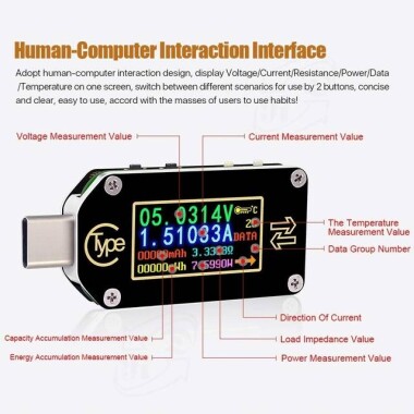 RD TC66C Type-C PD TTrigger USB-C Voltmetre Ampermetre Gerilim 2 Yollu Akım Ölçer Multimetre PD Şarj Cihazı Pil USB Test Cihazı USB + BT İletişim + PD Switch - 4