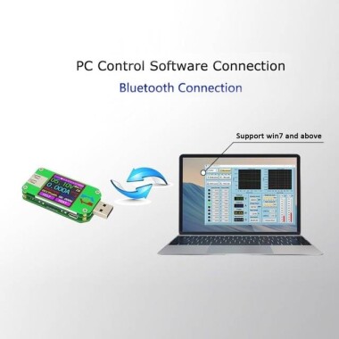 RD UM24C APP USB 2.0 LCD Ekran Voltmetre Ampermetre Pil Şarj Gerilimi Akım Ölçer Multimetre Kablo Ölçü Test Cihazı İle İletişim Sürümü - 4