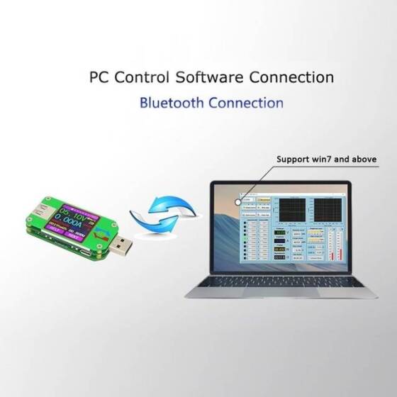 RD UM24C APP USB 2.0 LCD Ekran Voltmetre Ampermetre Pil Şarj Gerilimi Akım Ölçer Multimetre Kablo Ölçü Test Cihazı İle İletişim Sürümü - 4