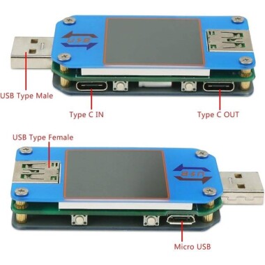 RD UM25 APP USB 2.0 Tip-C LCD Voltmetre Ampermetre Gerilim Akım Ölçer Pil Şarjı USB Test Cihazı İletişim Sürümü Olmadan - 4