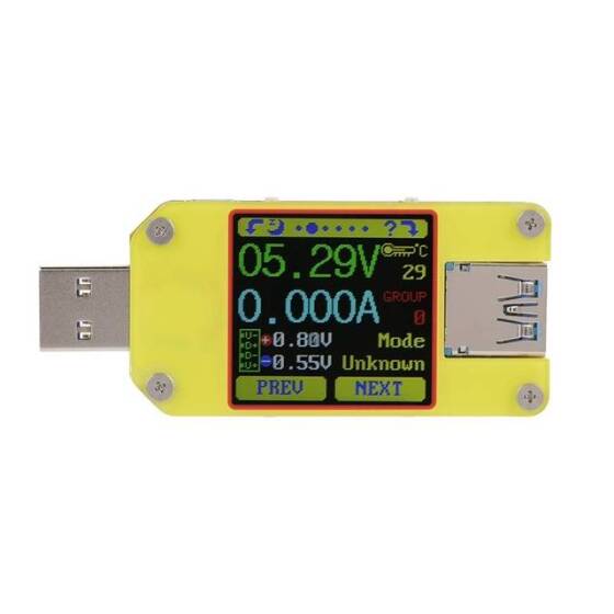 RD UM34 APP USB 3-0 Tip-C DC Voltmetre Ampermetre Gerilim Akım Ölçer Pil Şarj Ölçüsü Kablo Direnç Test Cihazı İletişim Sürümü Olmadan - 1