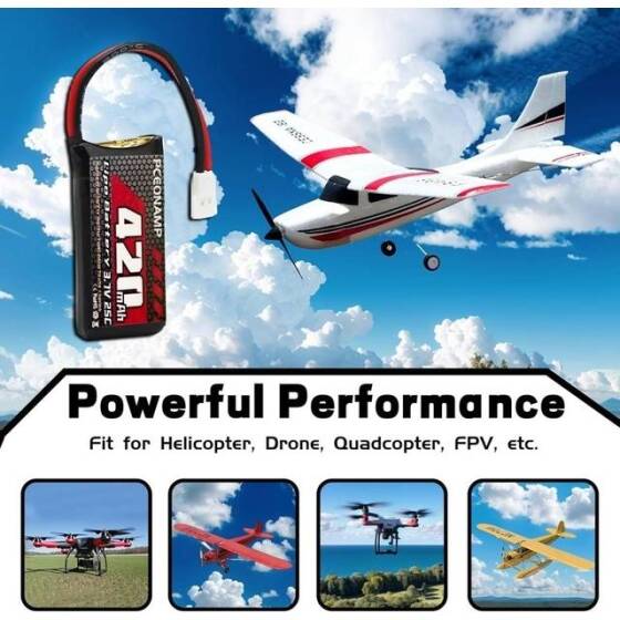 Kırmızı 2600MAH 3S 11.1V 25C Model Uçak LIPO Pil T Dişi - 4