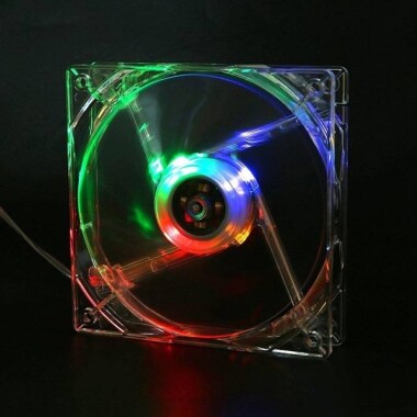 RGB 12cm Sessiz Şasi Fan 4 Renk Led Aydınlatma Masaüstü PC Kasası İçin Büyük 4 PIN Soğutucu (Çift Diyafram-Dört Renk) - 4