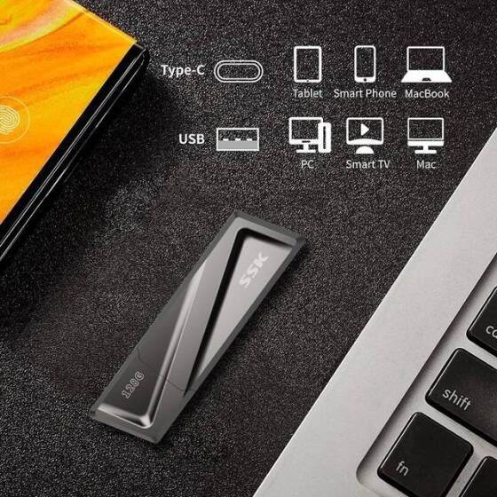 Robot Cube Gri U309 Yüksek Hızlı U Disk USB3.2 128GB - 5