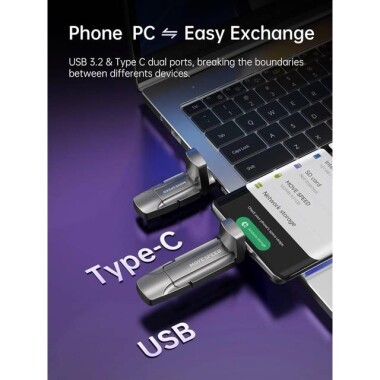 Robot Cube Gri U309 Yüksek Hızlı U Disk USB3.2 512GB - 3