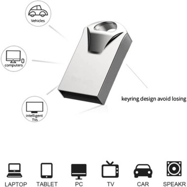 Robot Cube Gümüş U101 Mini Su Geçirmez U Disk USB2.0 128GB - 3