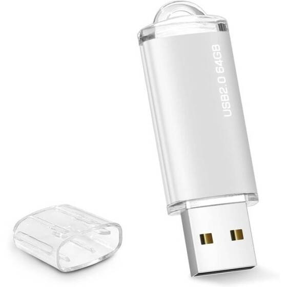 Robot Cube Gümüş U102 Kapaklı U Disk USB2.0 64GB - 1