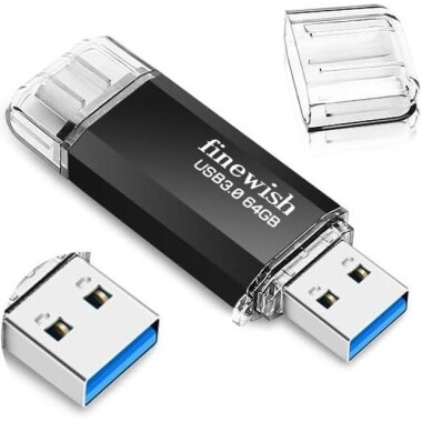 Robot Cube Gümüş U301 Yüksek Hızlı Metal U Disk USB3.0 64GB - 1