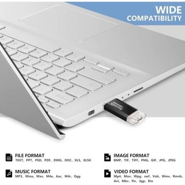 Robot Cube Gümüş U301 Yüksek Hızlı Metal U Disk USB3.0 64GB - 2
