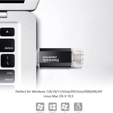 Robot Cube Gümüş U301 Yüksek Hızlı Metal U Disk USB3.0 64GB - 3