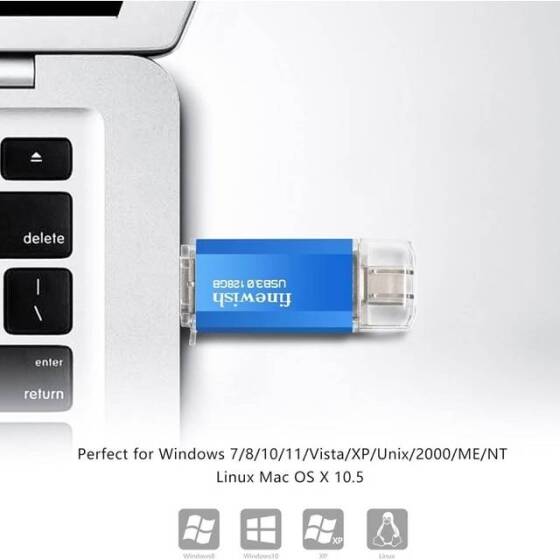 Robot Cube Gümüş U302 Yüksek Hızlı Su Geçirmez U Disk USB3.0 128GB - 4