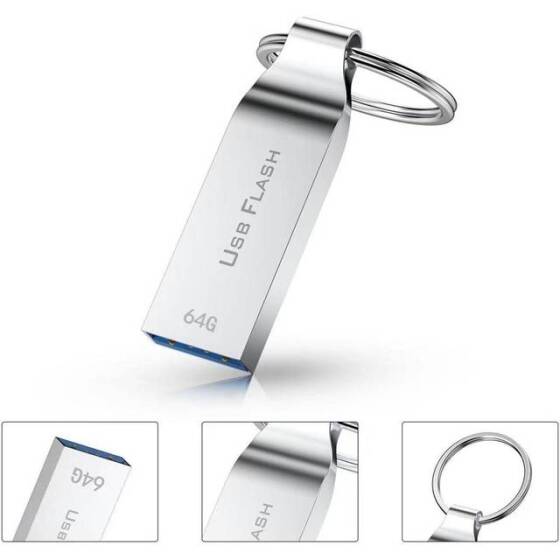 Robot Cube Gümüş U302 Yüksek Hızlı Su Geçirmez U Disk USB3.0 32GB - 2