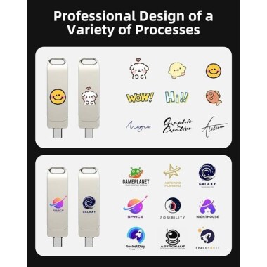 Robot Cube Gümüş U305 360 Derece Dönebilen U Disk USB3.2 256GB - 4