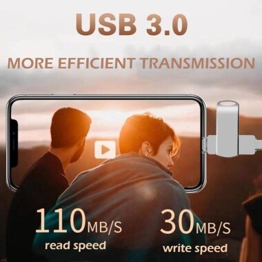 Robot Cube Gümüş U305 360 Derece Dönebilen U Disk USB3.2 512GB - 2