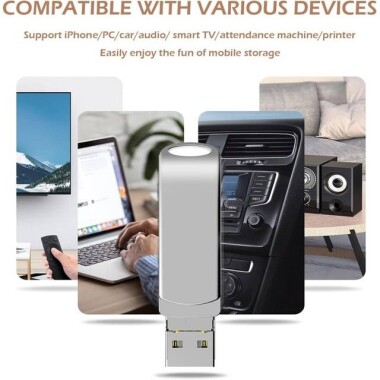 Robot Cube Gümüş U305 360 Derece Dönebilen U Disk USB3.2 512GB - 5