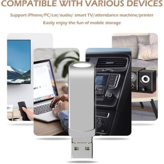 Robot Cube Gümüş U305 360 Derece Dönebilen U Disk USB3.2 512GB - 5