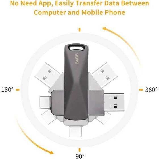 Robot Cube U201 Siyah USB2.0+Type-C U Disk 16GB - 3