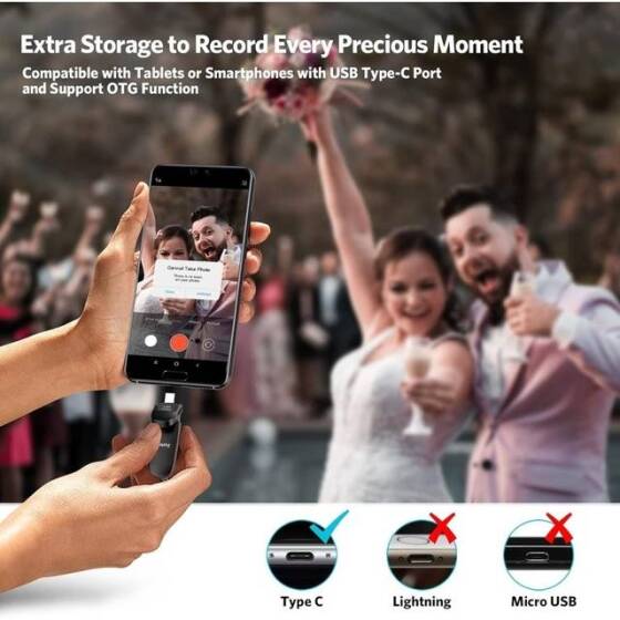 Robot Cube U401 Gümüş USB3.2+Lightning U Disk 256GB - 5