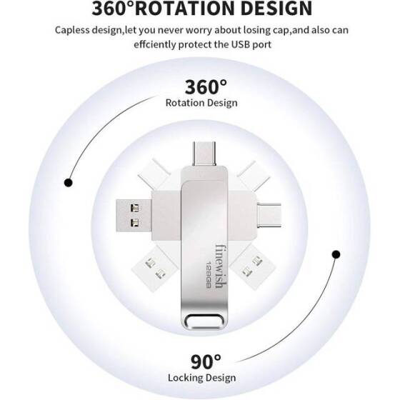 Robot Cube U403 Gümüş USB3.2 Gen1+Mikro U Disk 128GB - 3